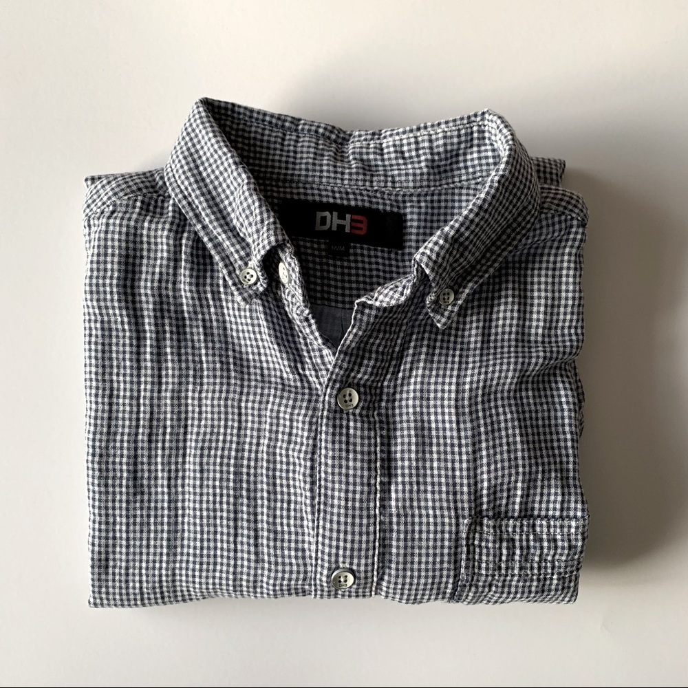 🤍2/$20 *Like New* DH3 Short Sleeve Button Up